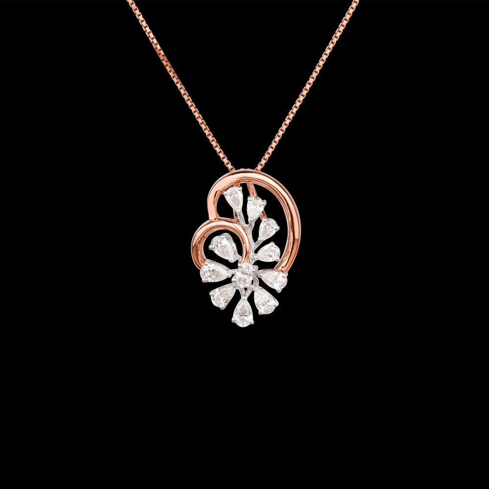 18K Two Tone Gold Diamond Pendant - 1.3ct VS-SI-EF