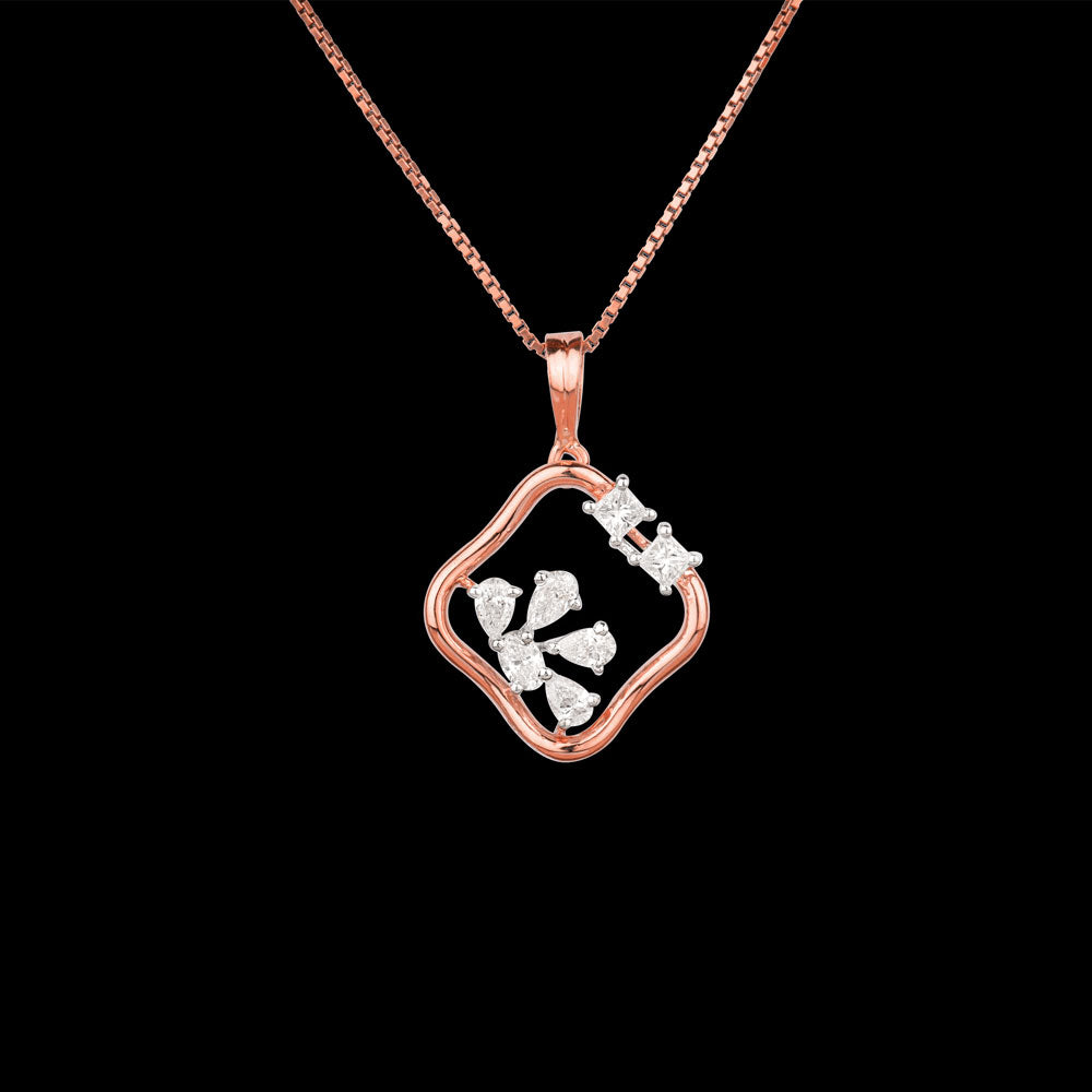 18K Two Tone Gold Diamond Pendant - 0.67ct VS-SI-EF