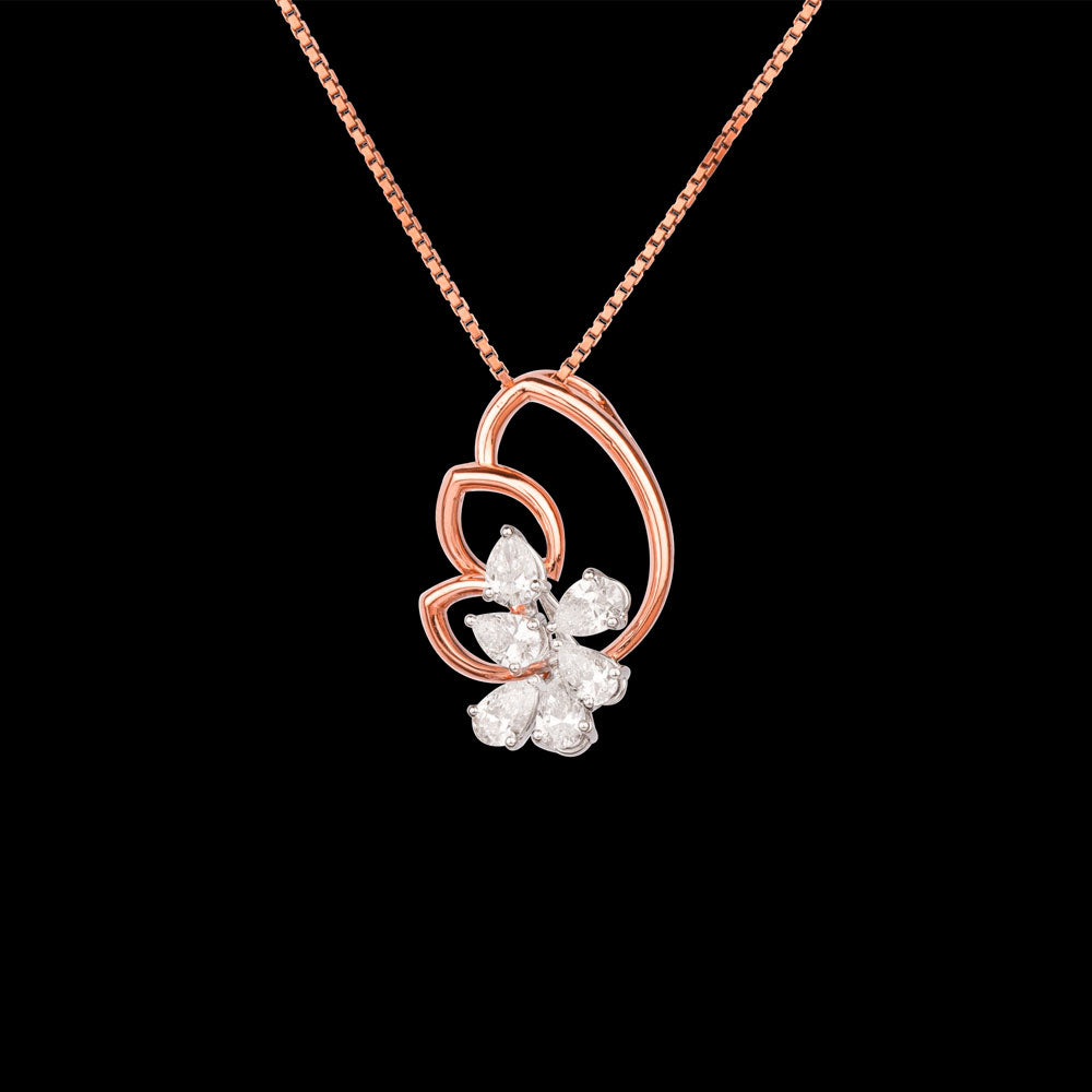 18K Two Tone Gold Diamond Pendant - 0.9ct VS-SI-EF