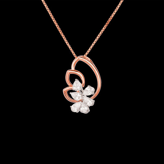 18K Two Tone Gold Diamond Pendant - 0.9ct VS-SI-EF