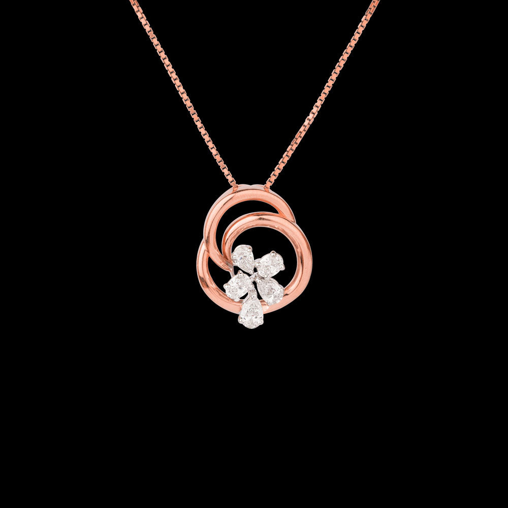 18K Two Tone Gold Diamond Pendant - 0.67ct VS-SI-EF