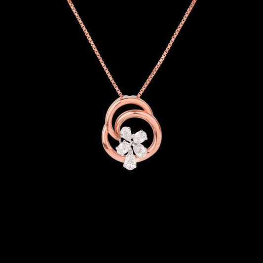 18K Two Tone Gold Diamond Pendant - 0.67ct VS-SI-EF