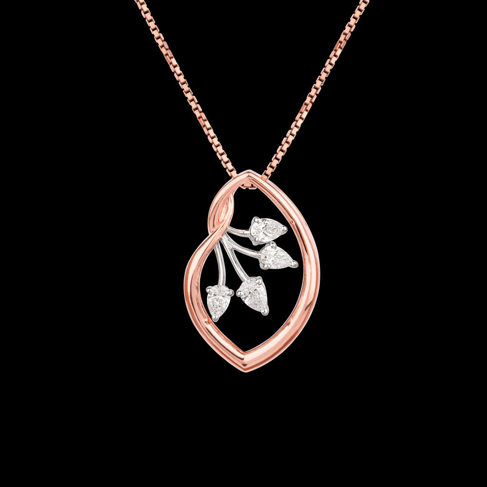 18K Two Tone Gold Diamond Pendant - 0.41ct VS-SI-EF