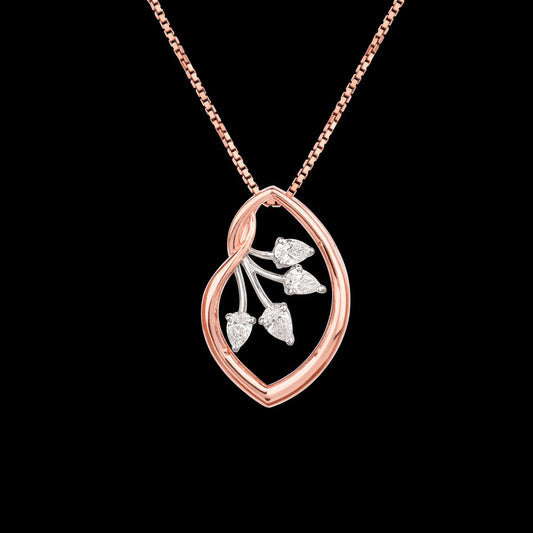 18K Two Tone Gold Diamond Pendant - 0.41ct VS-SI-EF