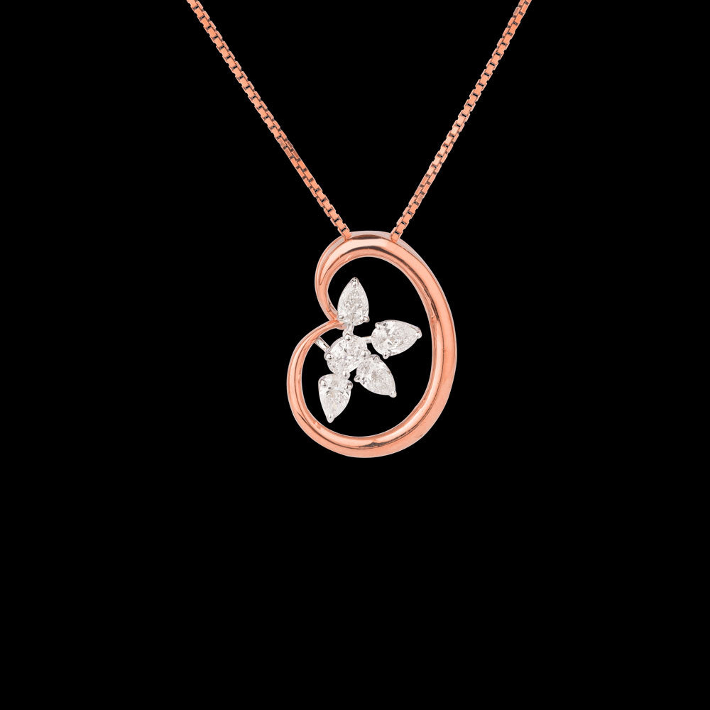 18K Two Tone Gold Diamond Pendant - 0.63ct VS-SI-EF