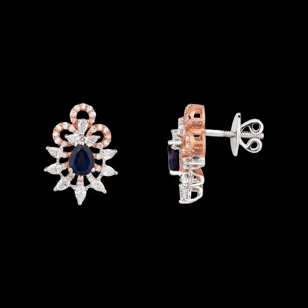 18K Two Tone Gold Diamond Jewellery - 1.112ct VS-SI-EF with Colour Stones
