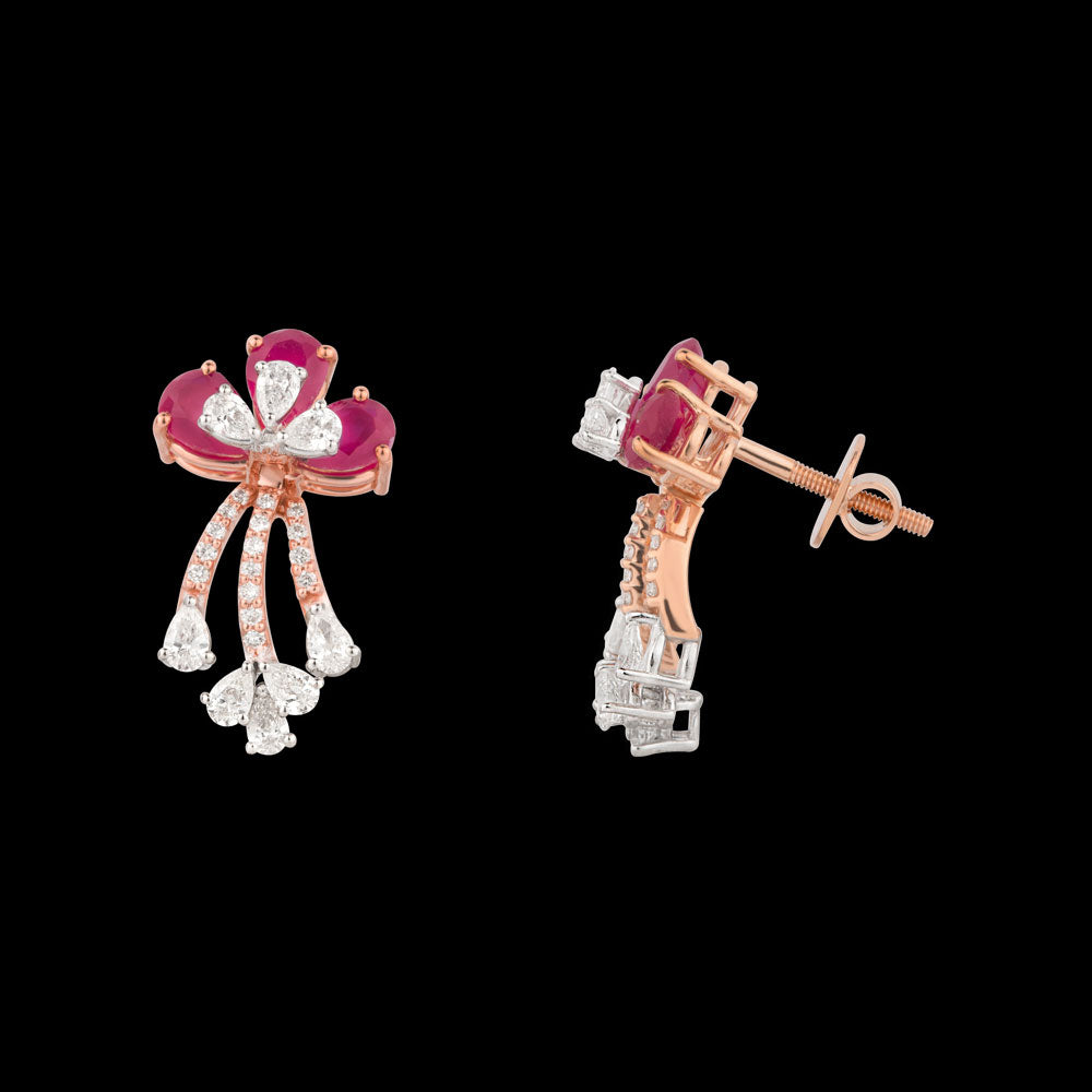 18K Two Tone Gold Diamond Jewellery - 0.862ct VS-SI-EF with Colour Stones