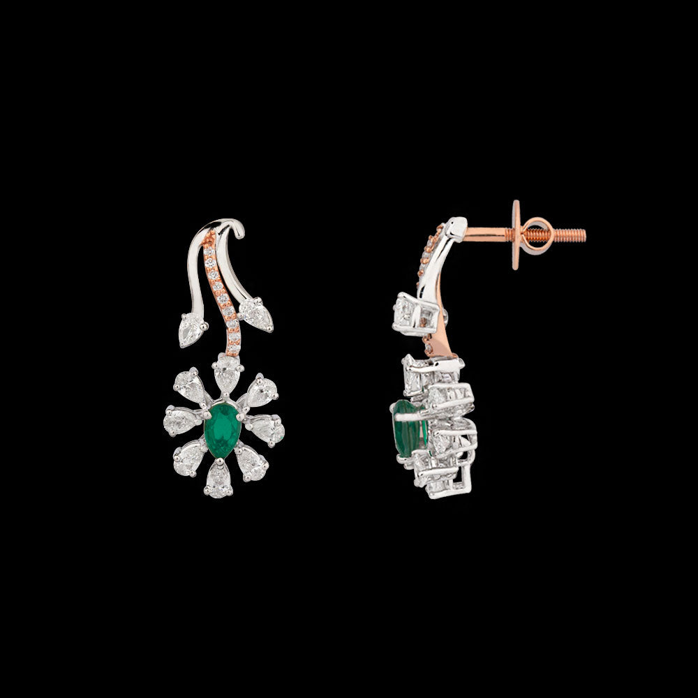 18K Two Tone Gold Diamond Jewellery - 1.022ct VS-SI-EF with Colour Stones