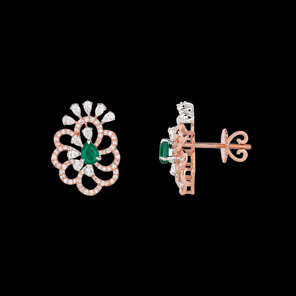 18K Two Tone Gold Diamond Pendant - 1.518ct VS-SI-FG with Colour Stones