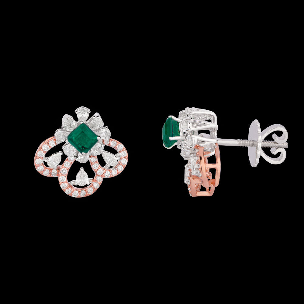 18K Two Tone Gold Diamond Pendant - 1.155ct VS-SI-FG with Colour Stones