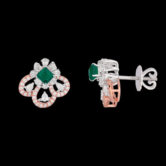 18K Two Tone Gold Diamond Pendant - 1.155ct VS-SI-FG with Colour Stones