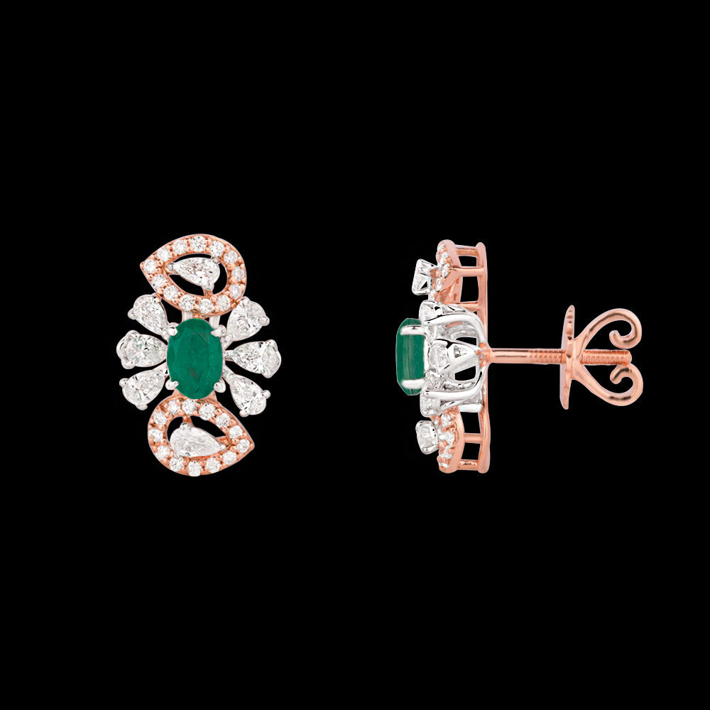 18K Two Tone Gold Diamond Pendant - 1.306ct VS-SI-EF with Colour Stones