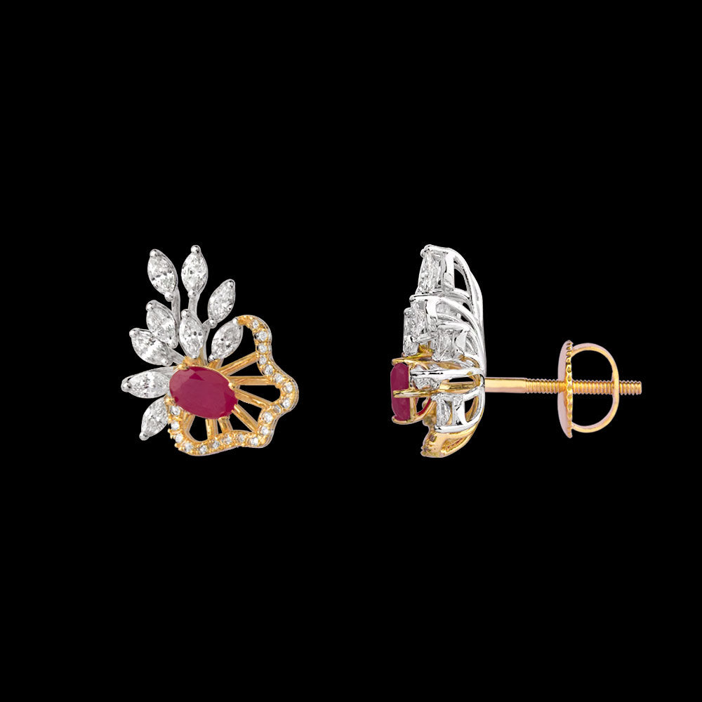 18K Two Tone Gold Diamond Jewellery - 1.172ct VVS-VS-HI with Colour Stones
