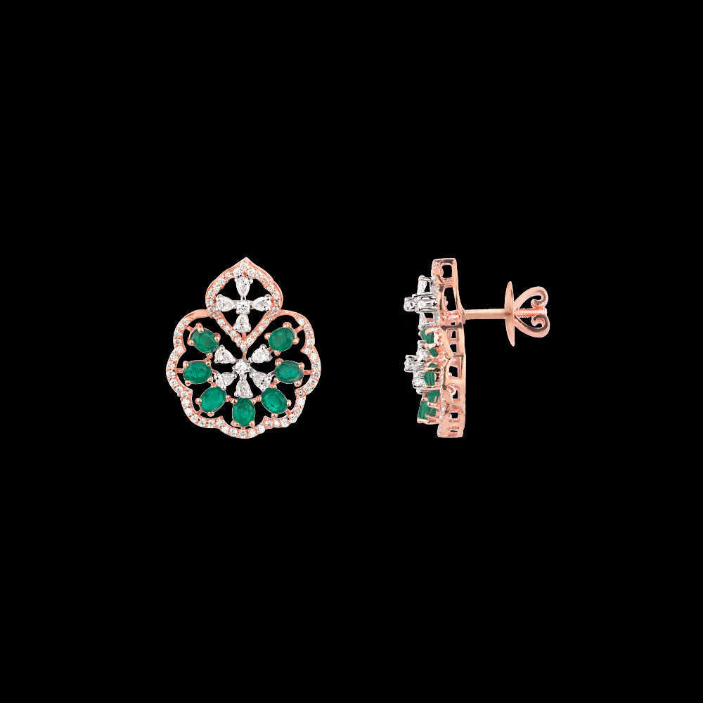 18K Two Tone Gold Diamond Jewellery - 1.278ct VVS-VS-FG with Colour Stones
