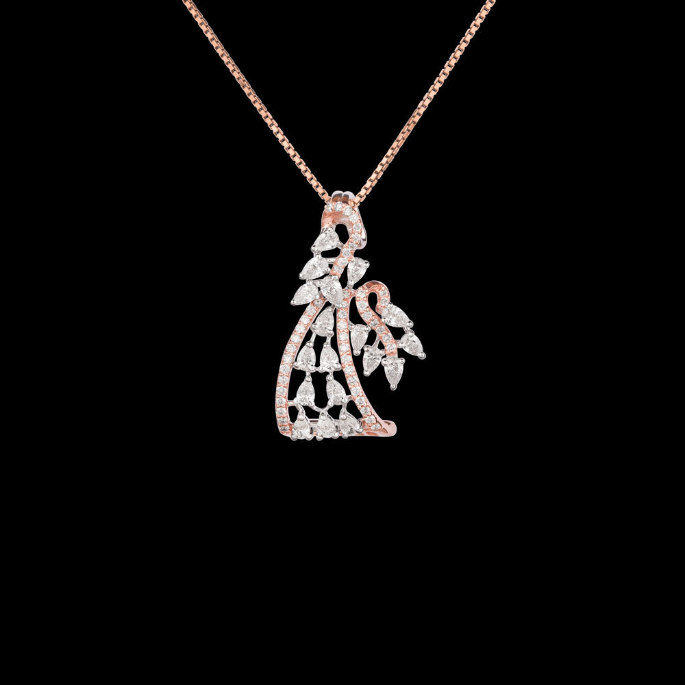 18K Two Tone Gold Diamond Pendant - 1.135ct VS-SI-EF