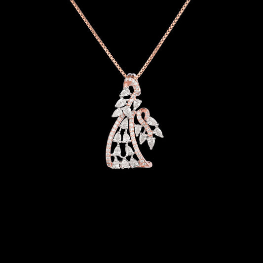 18K Two Tone Gold Diamond Pendant - 1.135ct VS-SI-EF