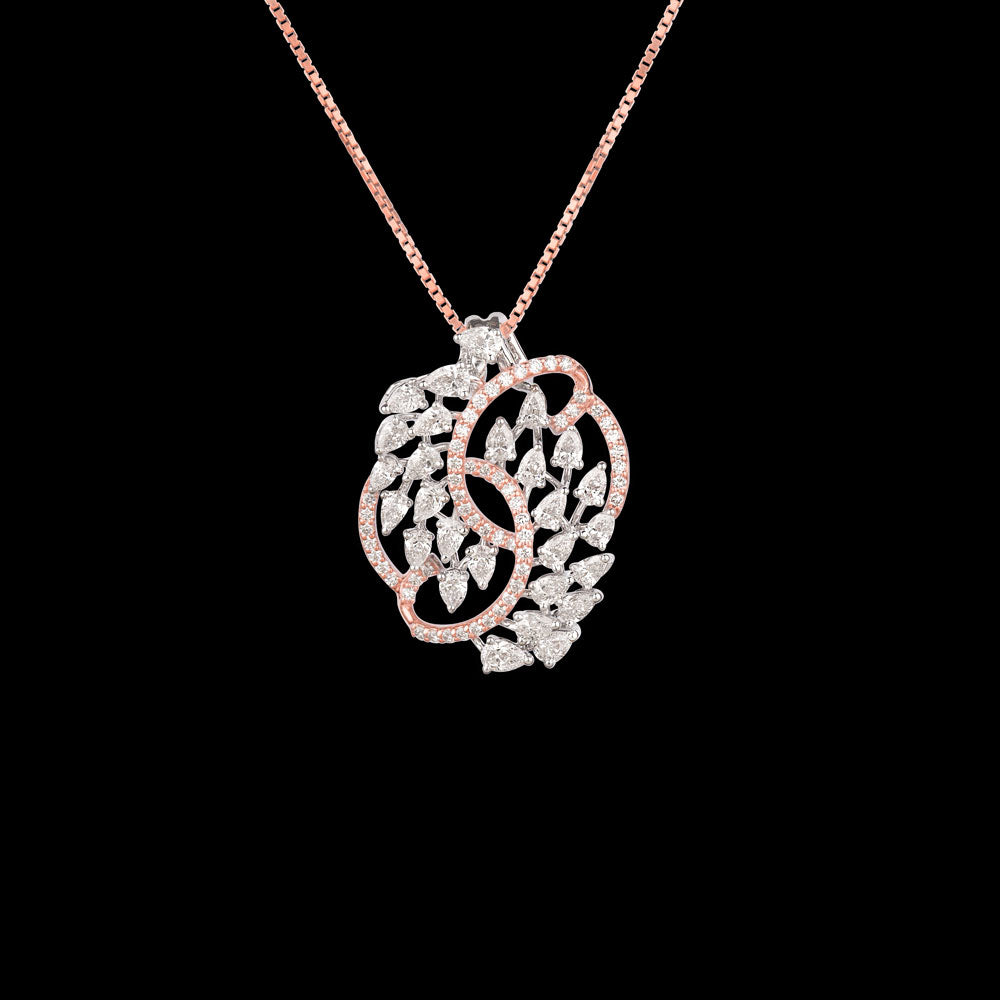 18K Two Tone Gold Diamond Pendant - 1.733ct VS-SI-EF