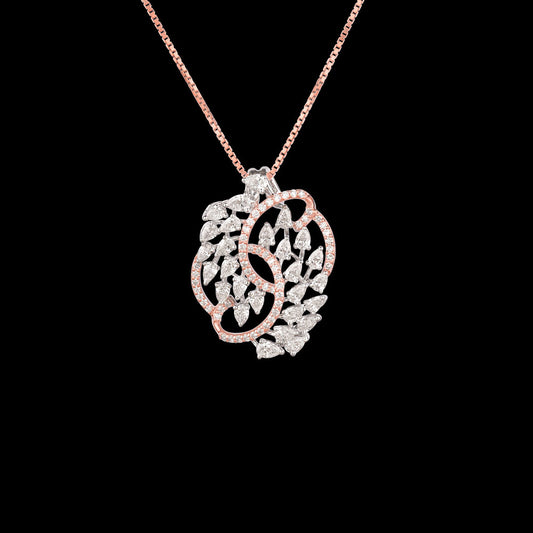 18K Two Tone Gold Diamond Pendant - 1.733ct VS-SI-EF