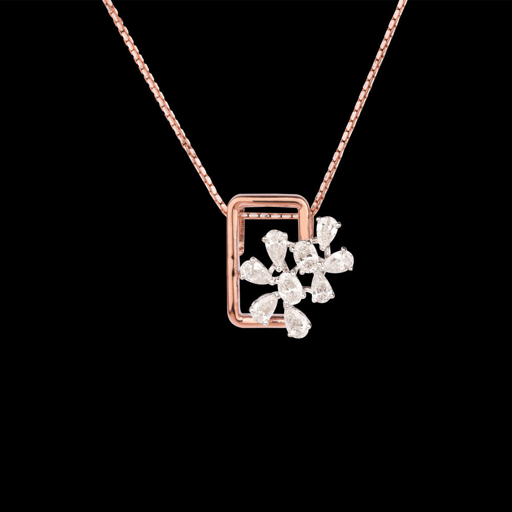 18K Two Tone Gold Diamond Pendant - 0.83ct VS-SI-EF