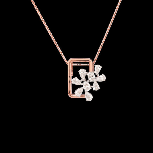 18K Two Tone Gold Diamond Pendant - 0.83ct VS-SI-EF