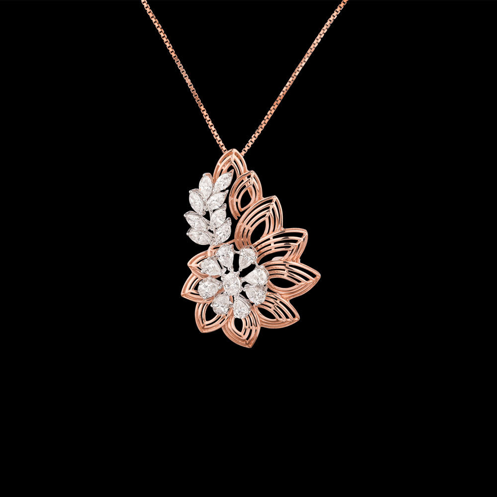 18K Two Tone Gold Diamond Pendant - 2.14ct VS-SI-EF