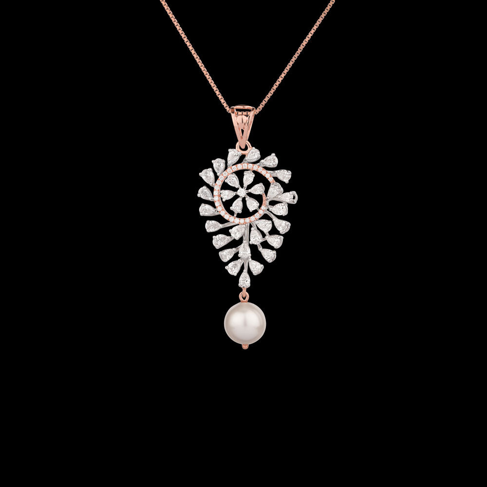 18K Two Tone Gold Diamond Pendant - 1.985ct VS-SI-FG with Colour Stones