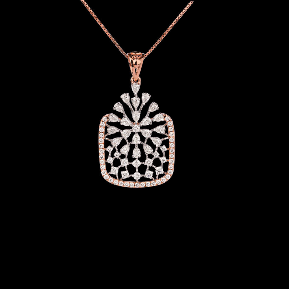 18K Two Tone Gold Diamond Pendant - 2.252ct VVS-VS-FG