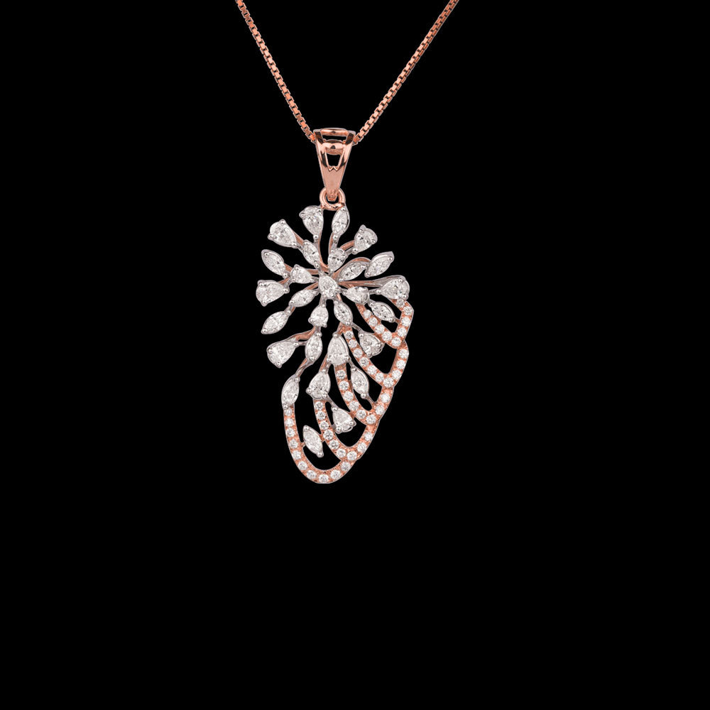 18K Two Tone Gold Diamond Pendant - 1.965ct VVS-VS-EF