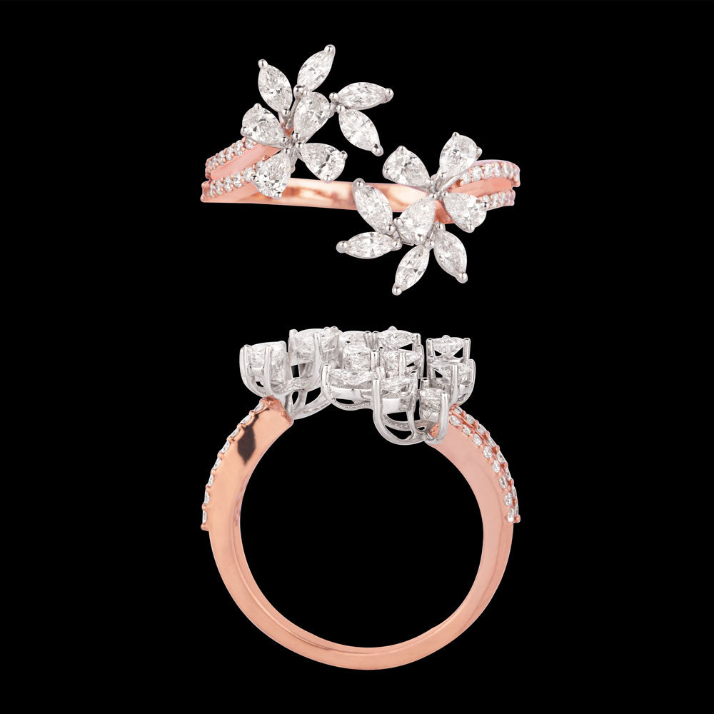 18K Two Tone Gold Diamond Ring - 0.943ct VVS-VS-EF