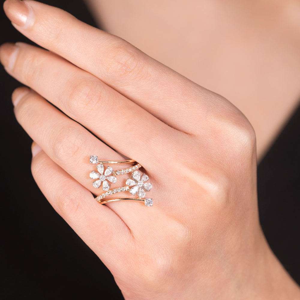 18K Two Tone Gold Diamond Ring - 0.969ct VS-SI-EF