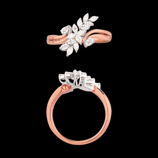 18K Two Tone Gold Diamond Ring - 0.44ct VVS-FG