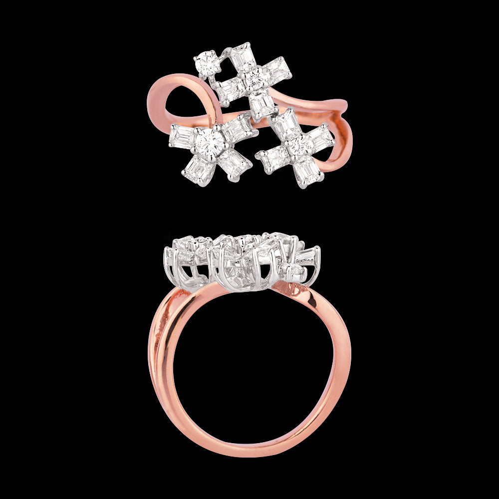 18K Two Tone Gold Diamond Ring - 1.14ct VVS-VS-EF