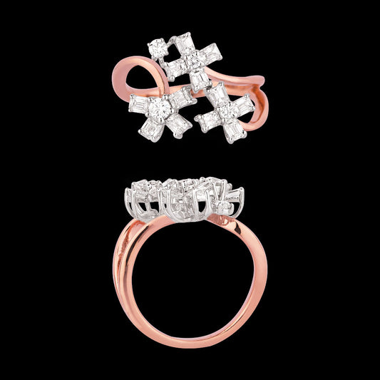 18K Two Tone Gold Diamond Ring - 1.14ct VVS-VS-EF