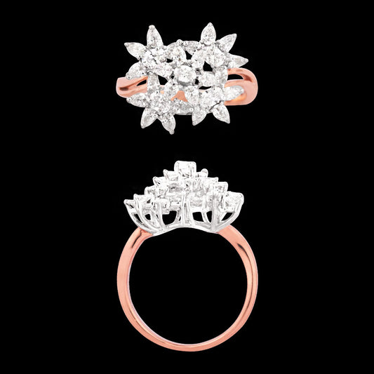 18K Two Tone Gold Diamond Ring - 1.35ct VS-SI-EF