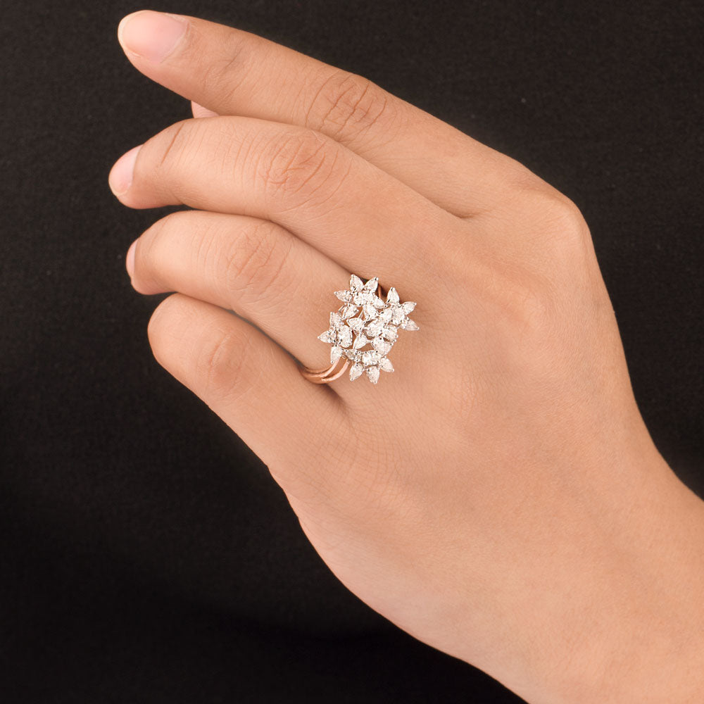 18K Two Tone Gold Diamond Ring - 1.35ct VS-SI-EF