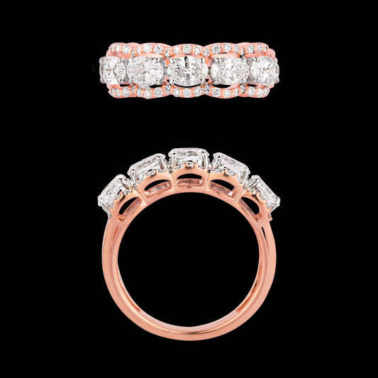 18K Two Tone Gold Diamond Ring - 1.408ct VVS-VS-EF