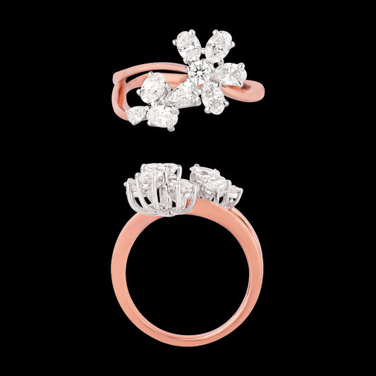 18K Two Tone Gold Diamond Ring - 1.181ct VS-SI-GH