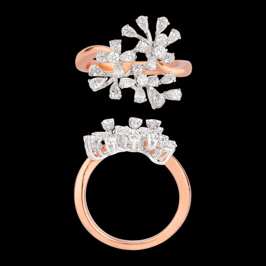 18K Two Tone Gold Diamond Ring - 0.956ct VVS-VS-EF