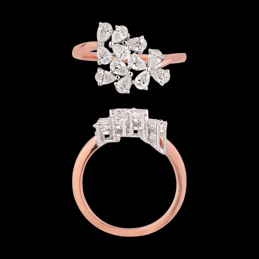 18K Two Tone Gold Diamond Ring - 0.96ct VVS-VS-EF