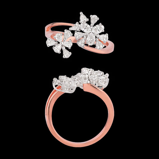 18K Two Tone Gold Diamond Ring - 0.7ct VS-SI-EF