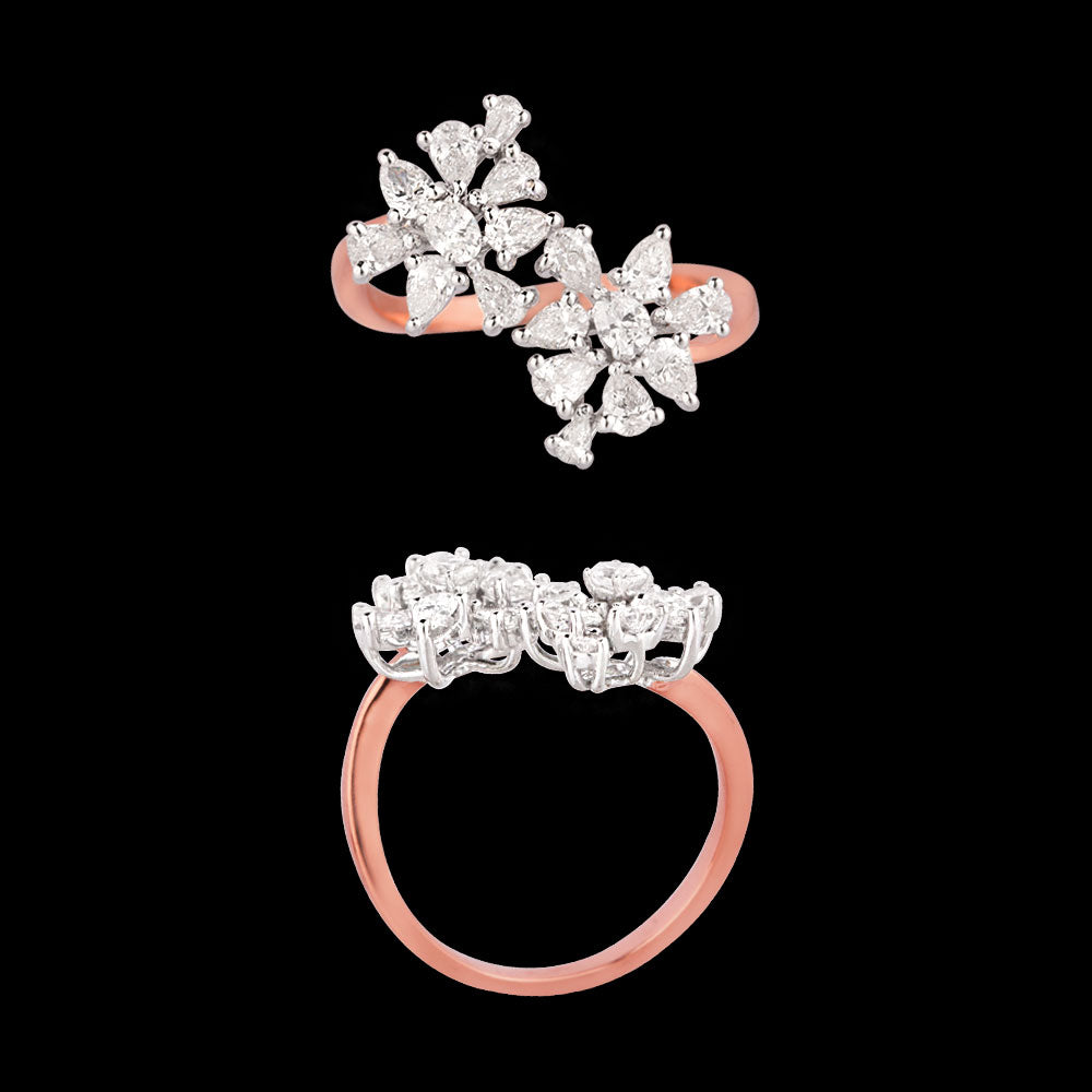 18K Two Tone Gold Diamond Ring - 1.26ct VVS-VS-EF