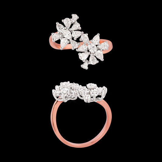 18K Two Tone Gold Diamond Ring - 1.26ct VVS-VS-EF