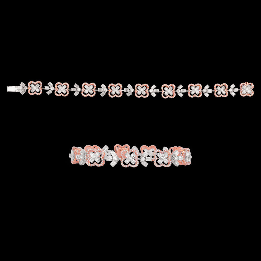 18K Two Tone Gold Diamond Bracelet - 7.05ct VVS-VS-EF