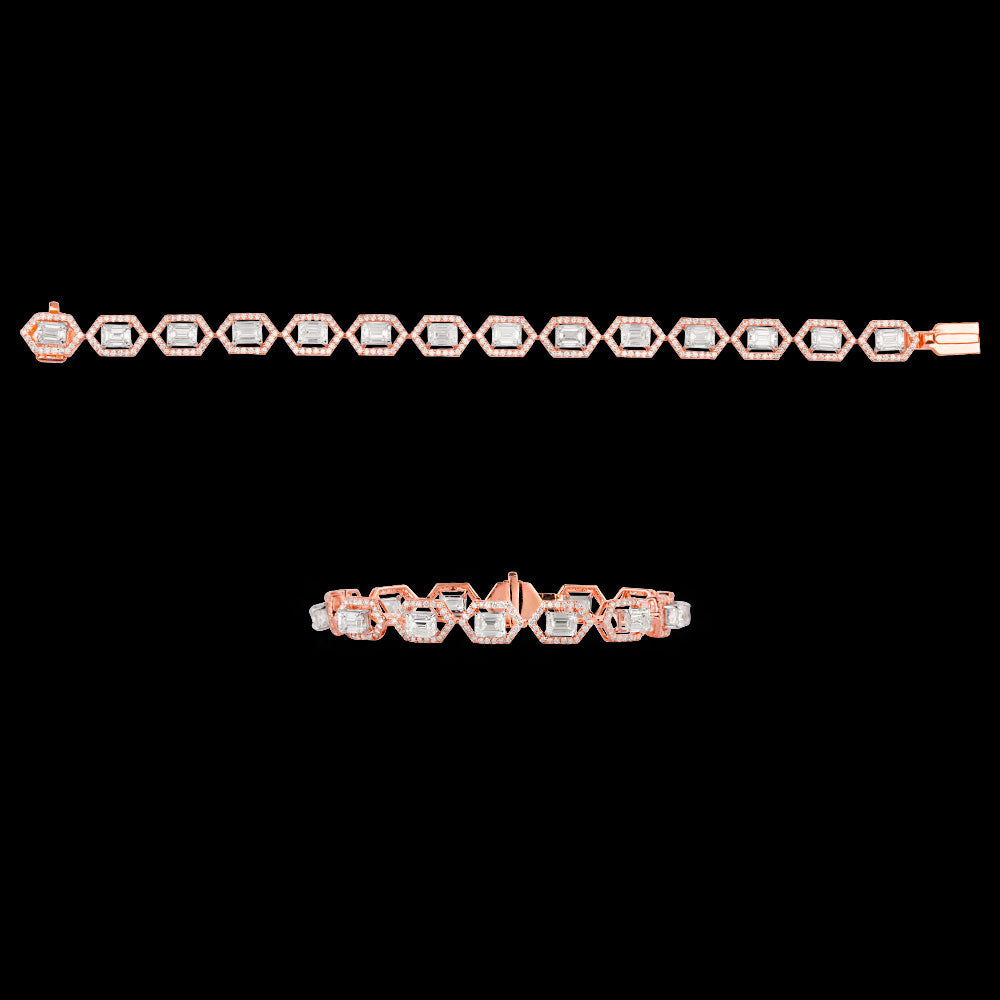 18K Two Tone Gold Diamond Bracelet - 9.528ct VVS-VS-HI
