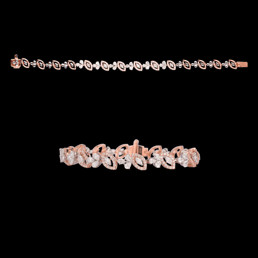 18K Two Tone Gold Diamond Bracelet - 2.217ct VS-SI-EF