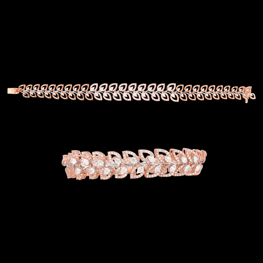 18K Two Tone Gold Diamond Bracelet - 2.655ct VVS-VS-EF