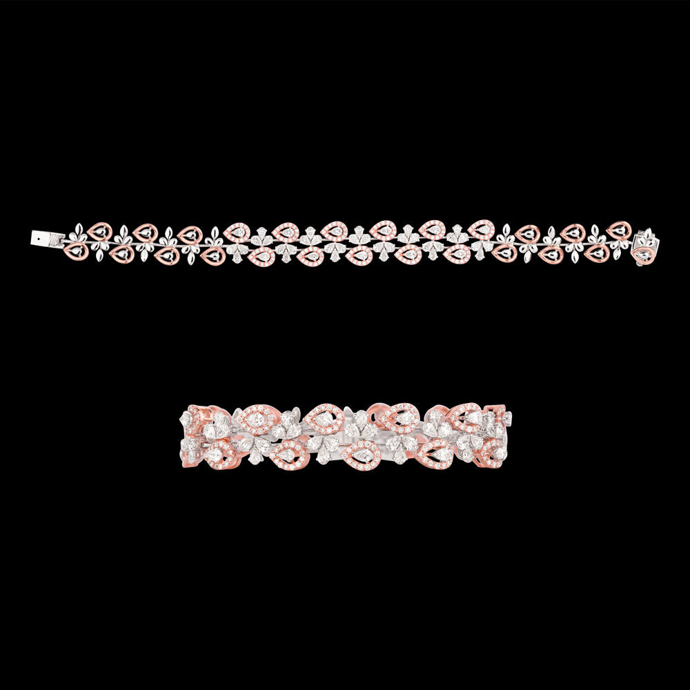 18K Two Tone Gold Diamond Bracelet - 2.62ct VVS-VS-GH