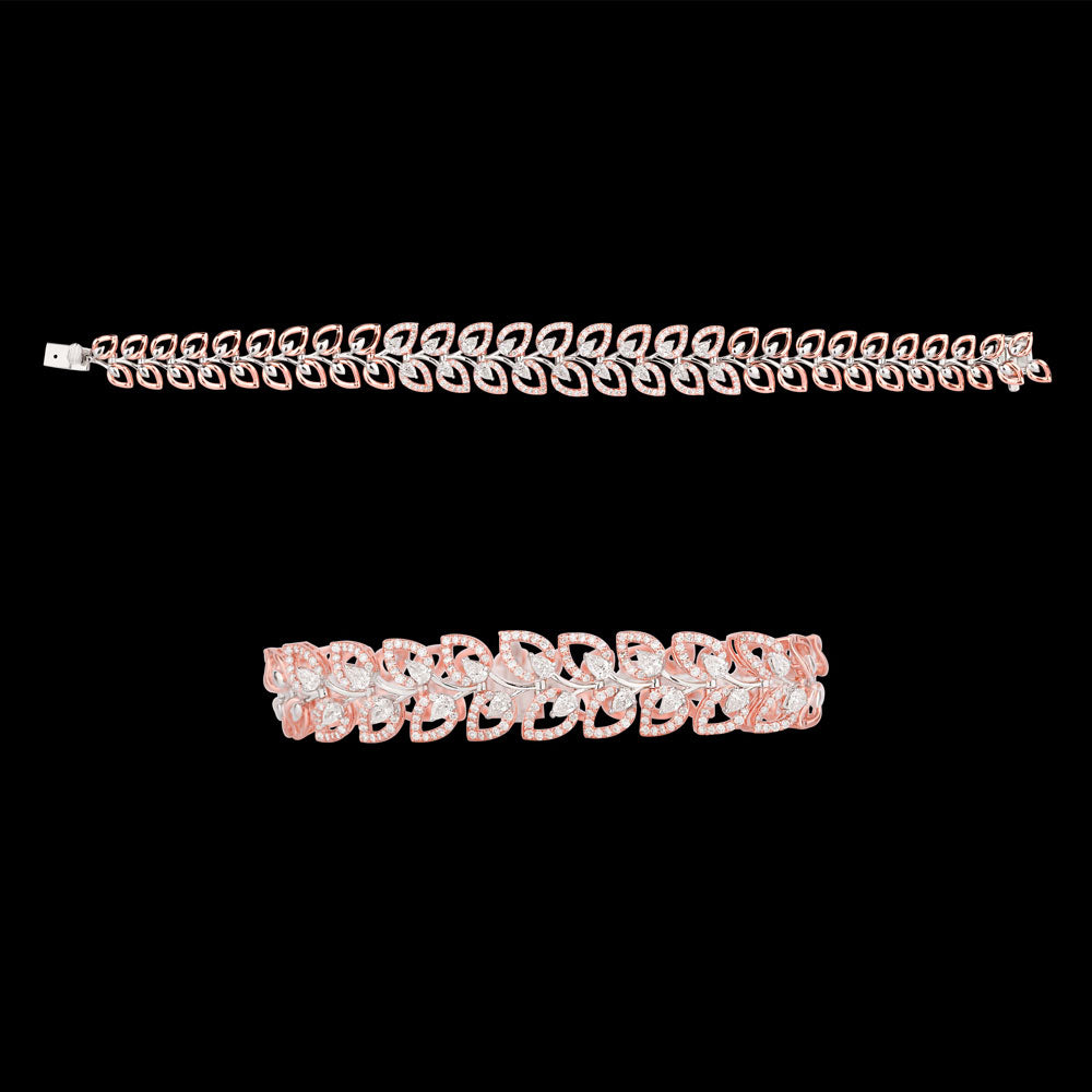 18K Two Tone Gold Diamond Bracelet - 2.487ct VS-SI-EF