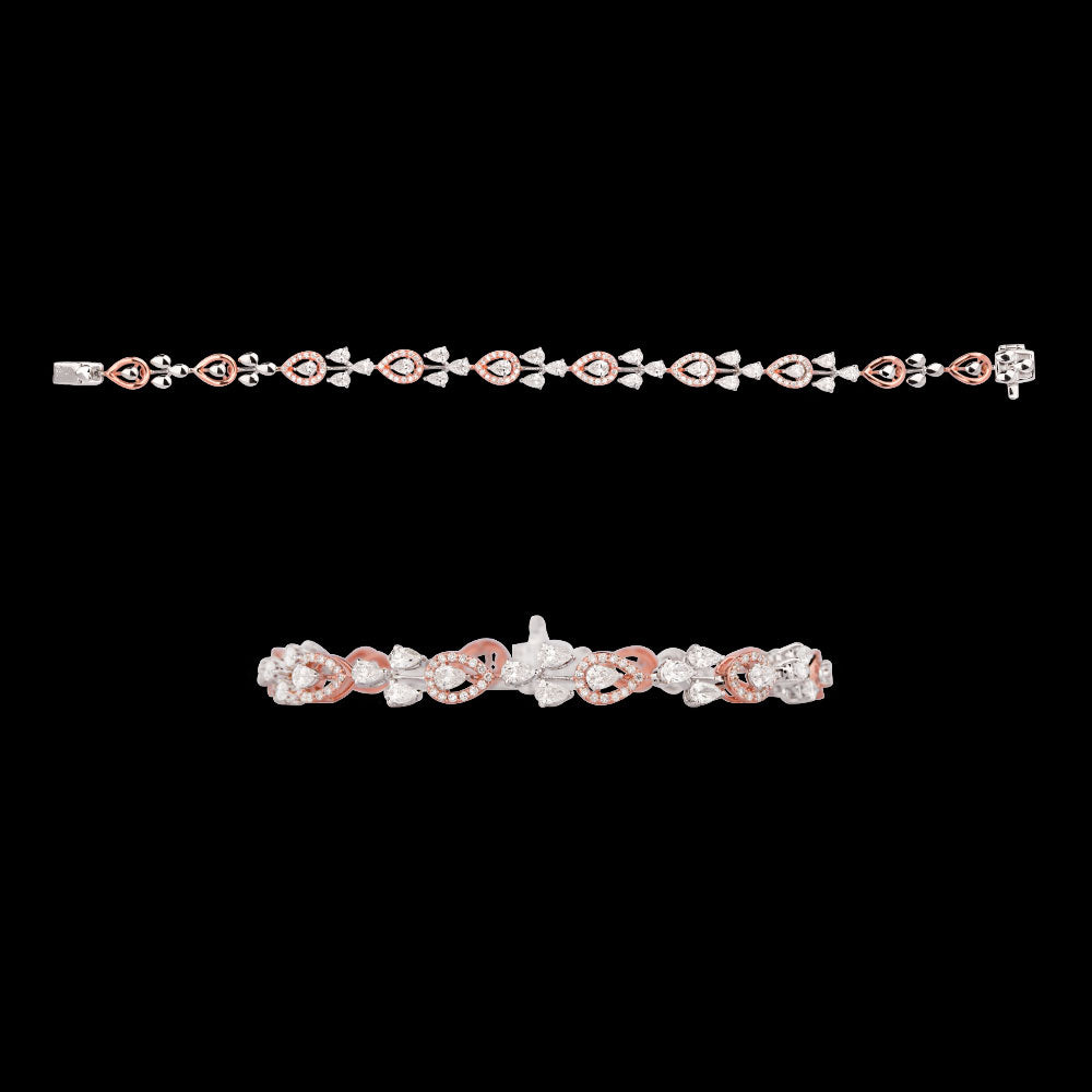 18K Two Tone Gold Diamond Bracelet - 2.714ct VVS-VS-EF