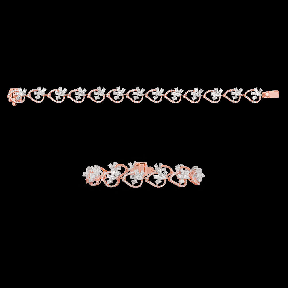 18K Two Tone Gold Diamond Bracelet - 7.218ct VVS-VS-EF